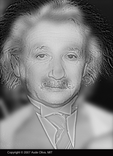 Far look - Albert Einstein, close look - Marilyn Monroe./Zdálky Albert Einstein, zblízka Marilyn Monroe.